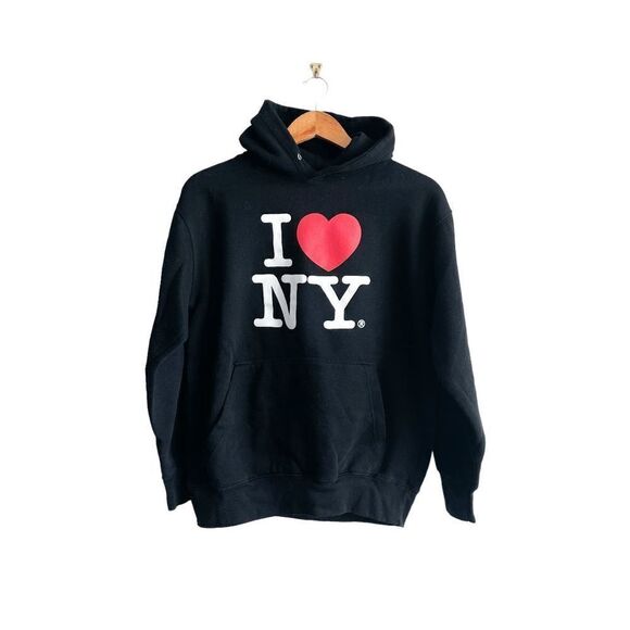 Knight Womens Sweatshirt I Heart NY Hoodie Black Medium - Picture 1 of 8